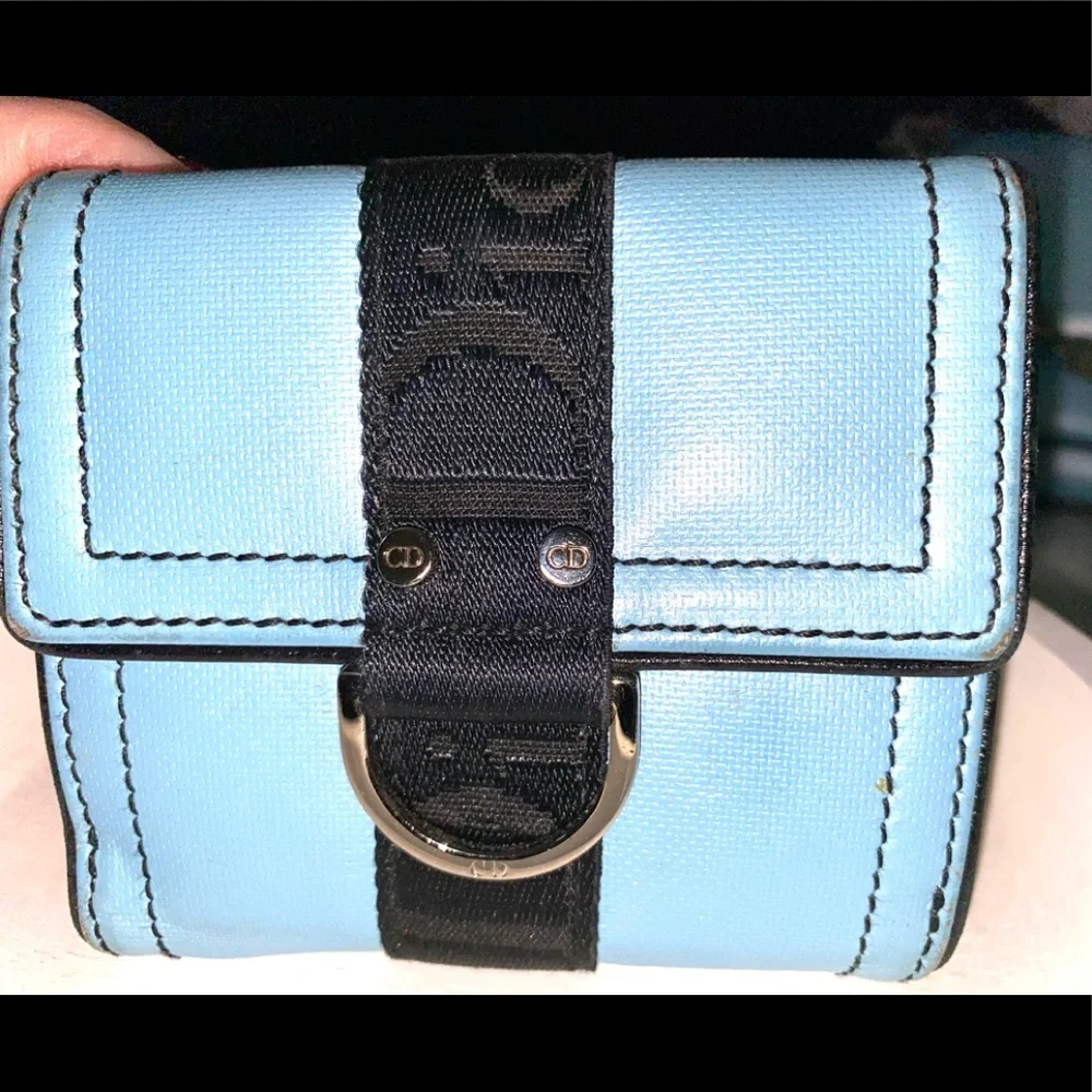 CHRISTIAN DIOR HARDCORE WALLET VINTAGE JOHN GALLIANO COATED CANVAS BLUE
